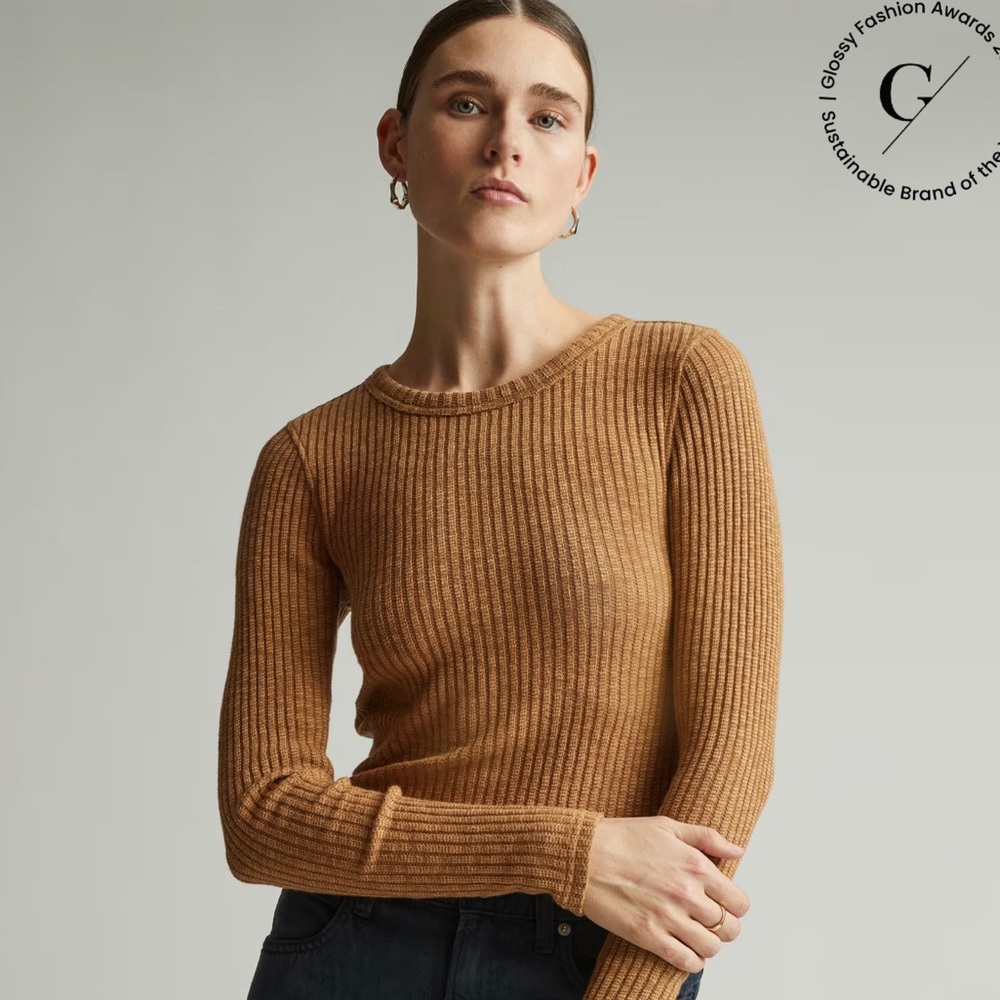 Everlane Women's Tan Ribbed Sweater